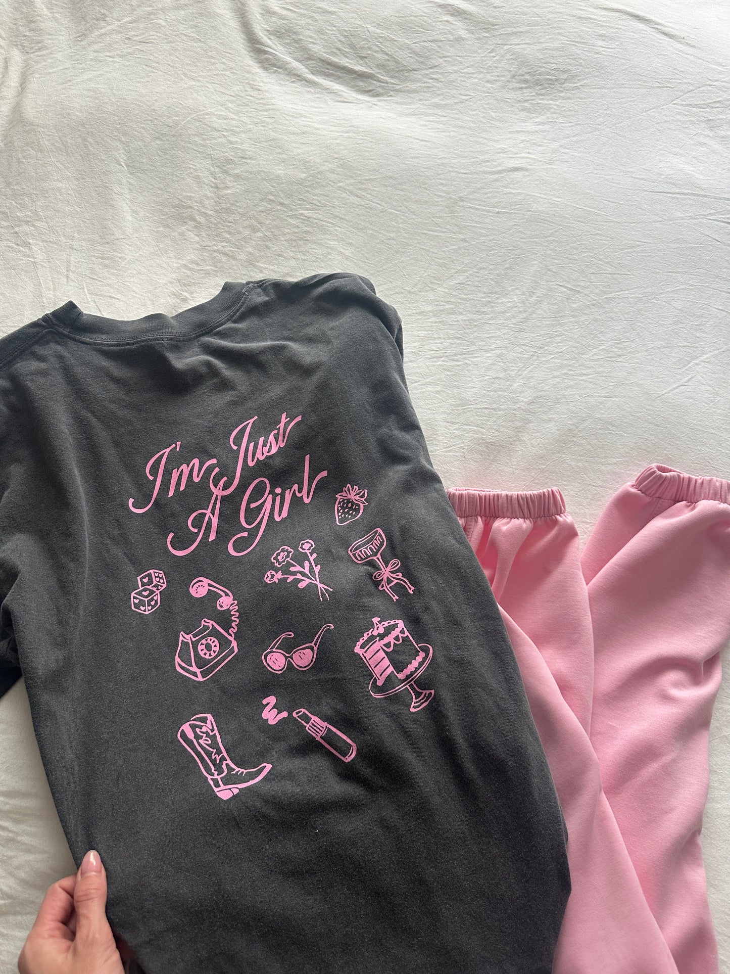 Just A Girl Tee—Charcoal
