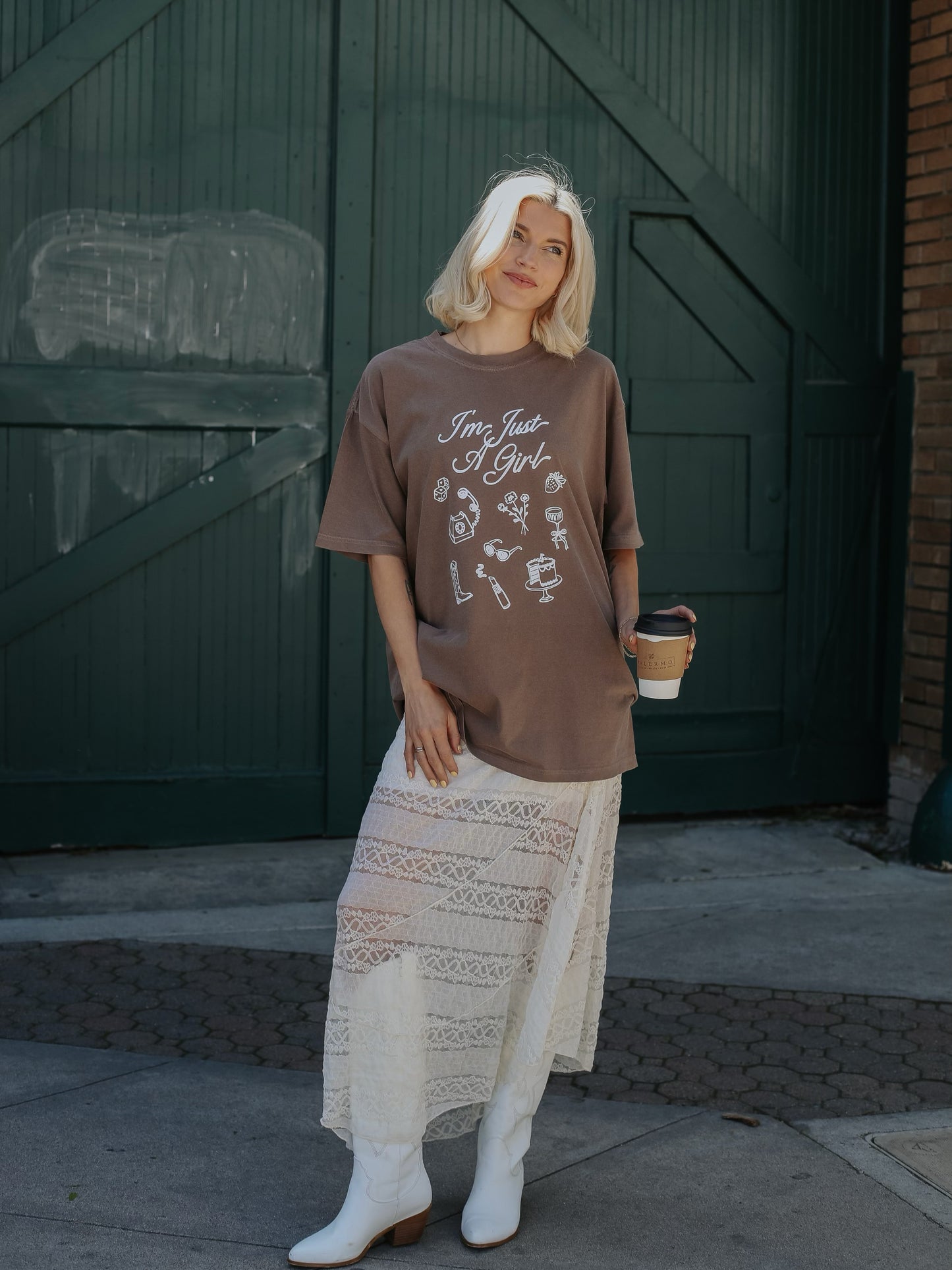 Just A Girl Tee—Espresso